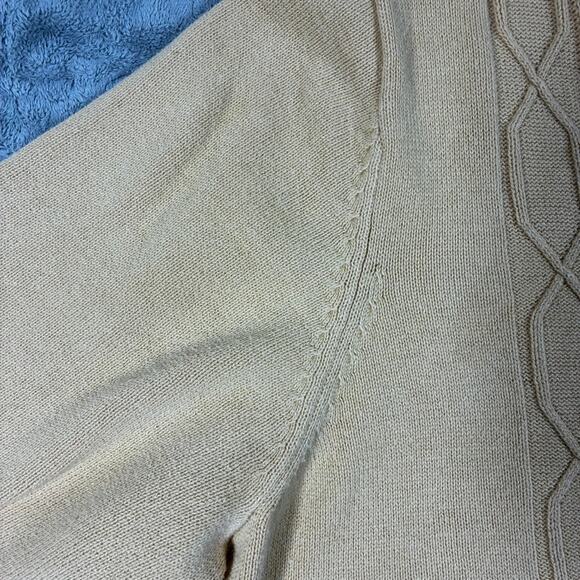 Vintage Butter Yellow Cable Knit Sweater Womens 2X Cotton Eclectic Grandpa Y2K - Picture 4 of 14